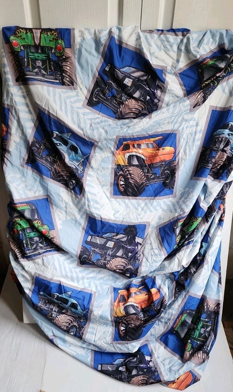 Monster Jam Twin Fitted Sheet Grave Digger Megalodon Max- D Zombie Discontinued
